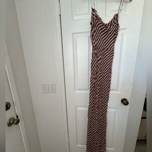 Rat & Boa Purple and Cream Striped Dress